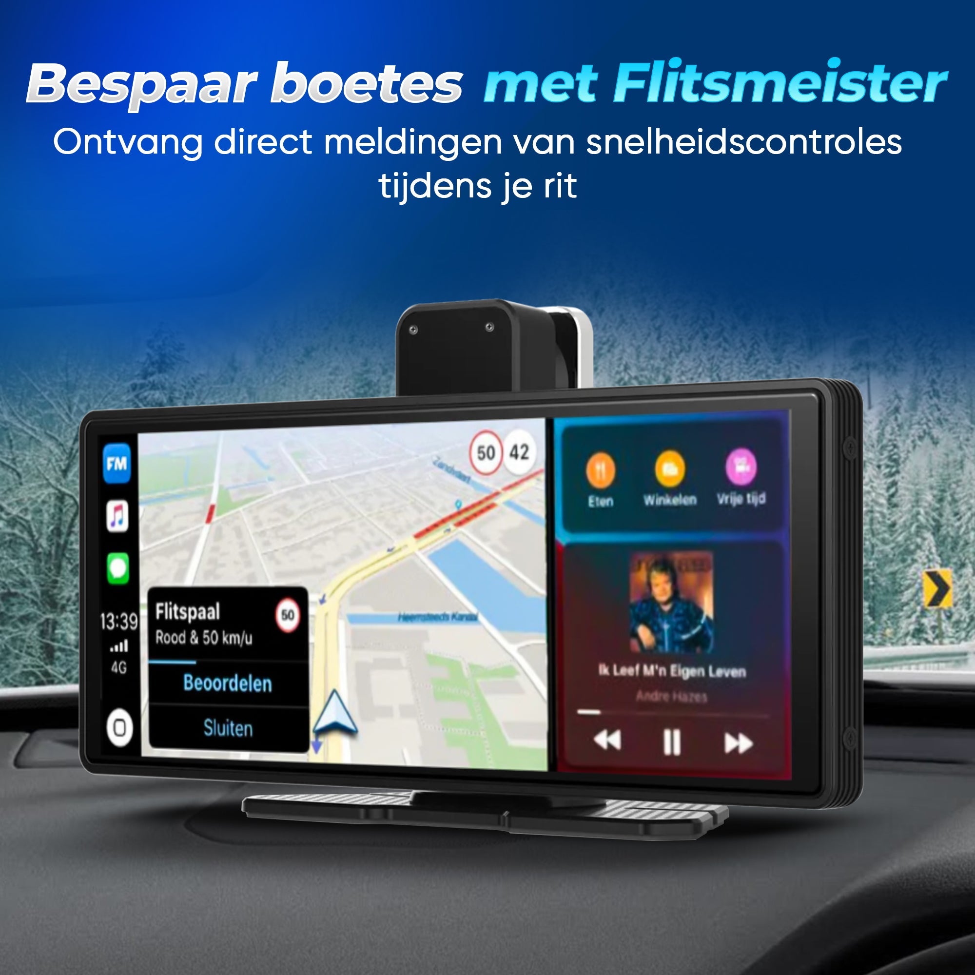 Apple CarPlay / Android Auto - 9.3 inch scherm - Ingebouwde Dashcam